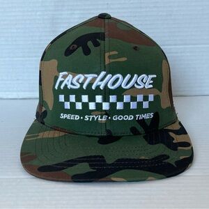 Fasthouse Speed Style Good Times Camo Fitted Hat Cap Youth Small/Medium FlexFit